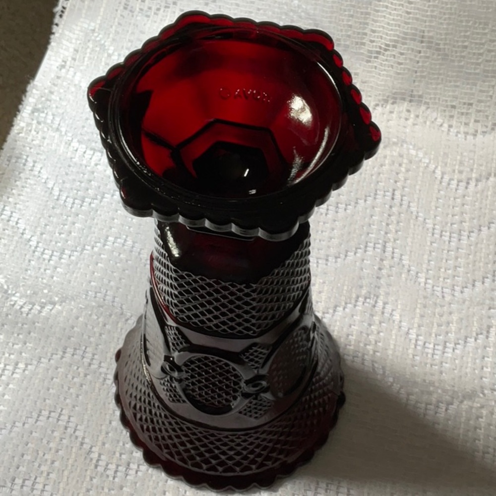 Cape Cod 1876 Ruby Red Glass Vase - Picture 5 of 9